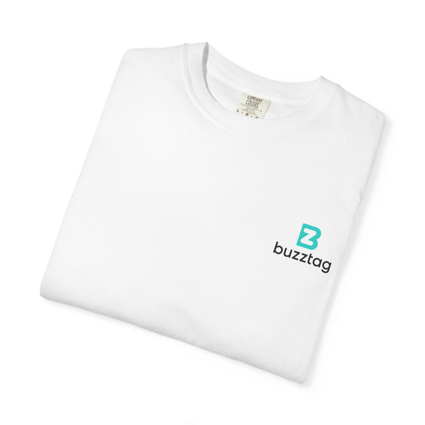 Buzztag Logo T-Shirt — Minimal Teal Chest Graphic